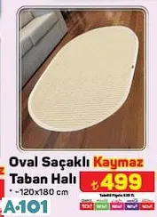 OVAL SAÇAKLI KAYMAZ TABAN HALI 120X180 CM